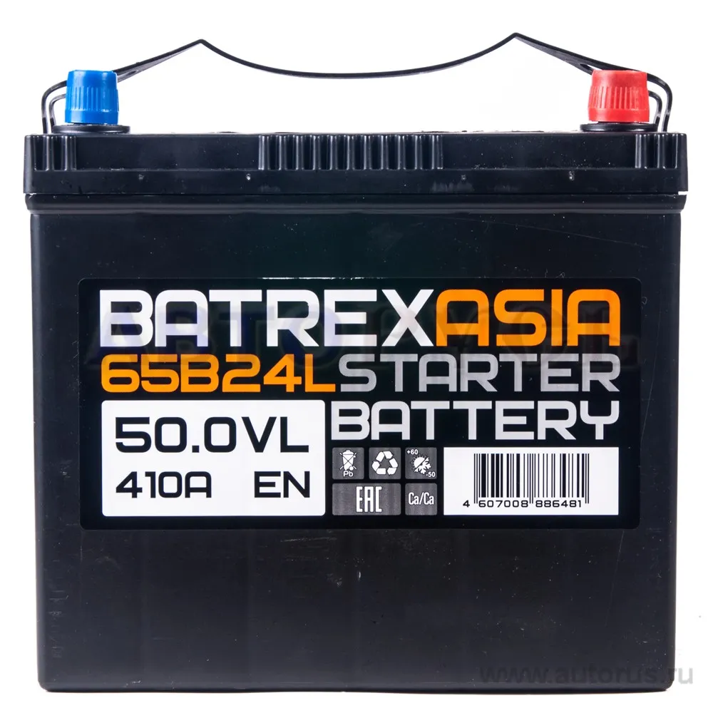 Аккумулятор BATREX ASIA 50 А/ч обратная R+ EN 410A, 238x129x221 6СТ-50.0 VLA 6CT-50.0 VLA