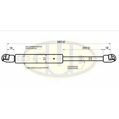 АМОРТИЗАТОР БАГАЖНИКА VW TRANSPORTER T4 07/92-2003 710N L685/255MM G.U.D GGS020555