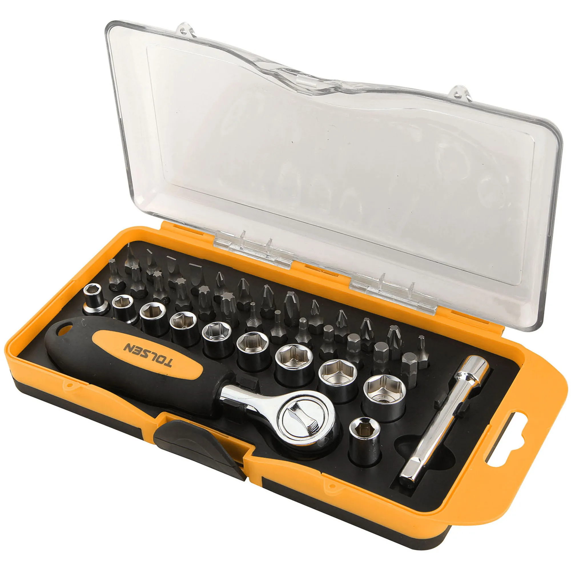 Набор вставок (бит) 1/4, PH, PZ, Hex, Torx, Slotted, 38 предметов TOLSEN TT20035