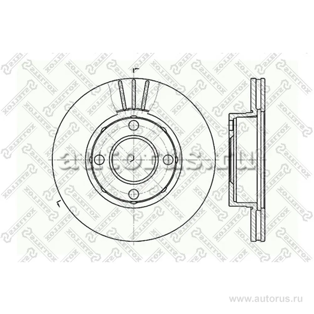Диск тормозной передний AUDI 80 1.6-1.9TDI 88> STELLOX 60204738V_SX