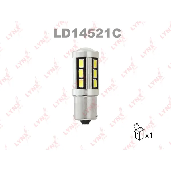 Лампа светодиодная 12V P21W 21W BA15s 7200K LYNXauto LD14521C