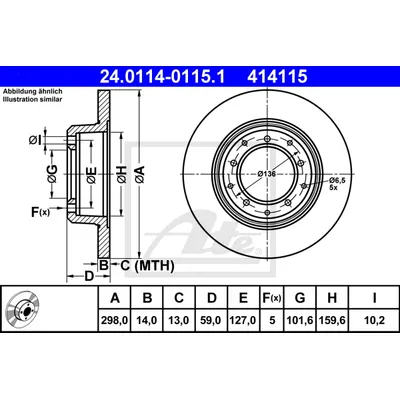 Диск тормозной задний LAND ROVER DEFENDER 90> ATE 24.0114-0115.1