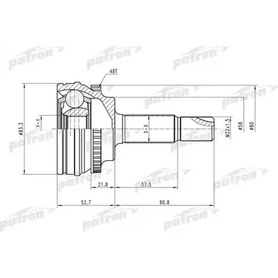 ШРУС наружн к-кт 24x58x23 ABS:48T TOYOTA: Yaris 99- PATRON PCV1450