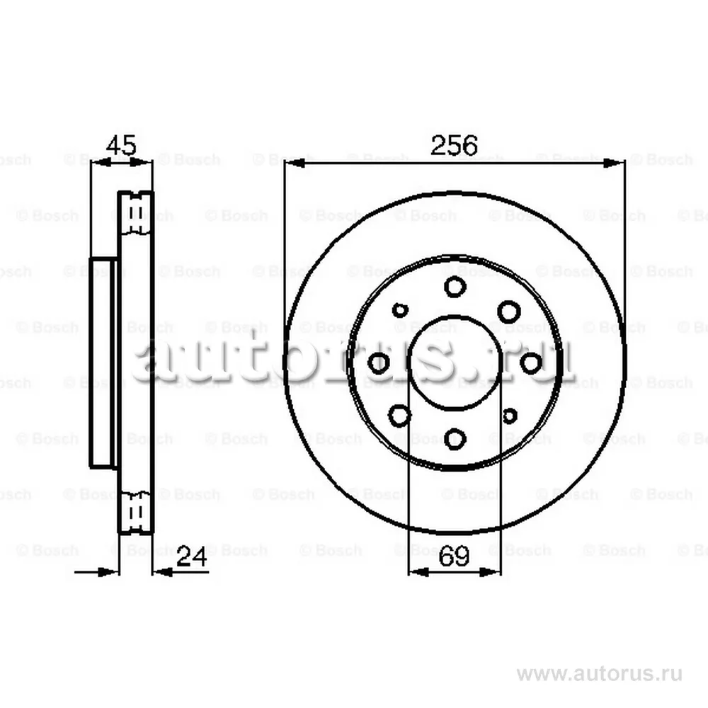 Диск тормозной передний BOSCH 0 986 478 654
