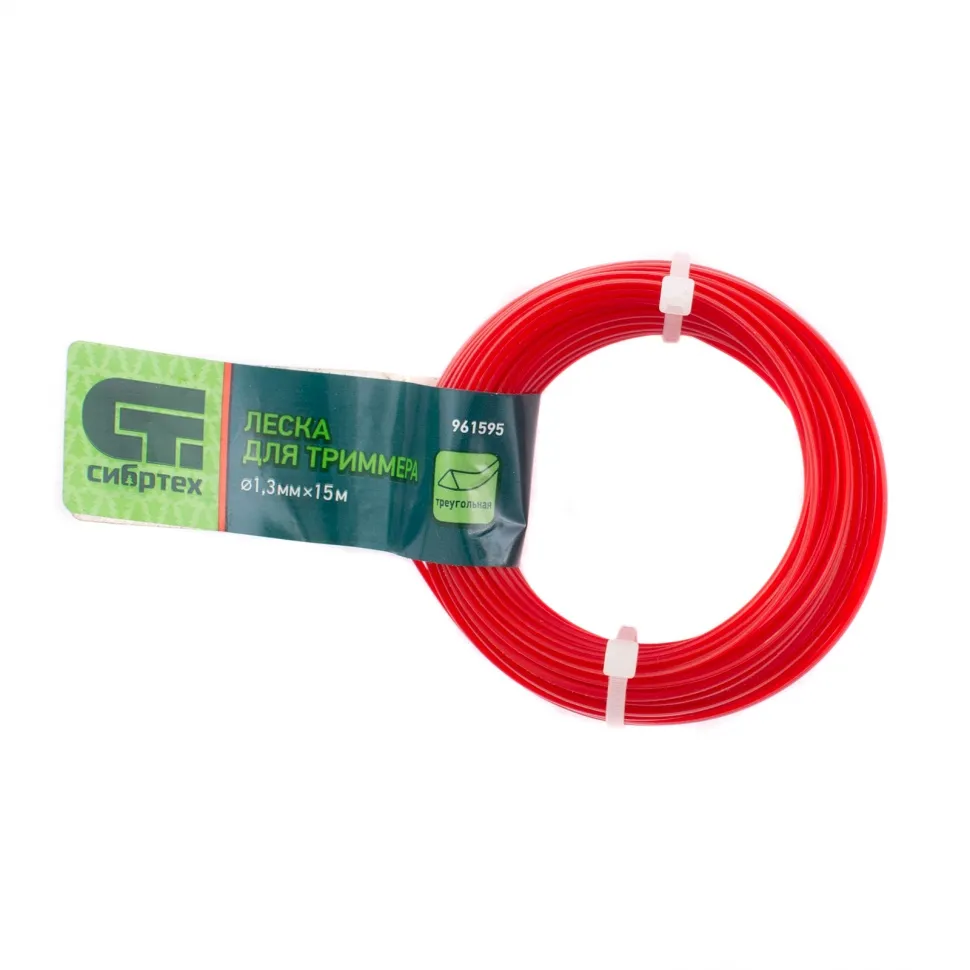 Леска для триммера треугольная, 1,3 мм x15 м, СИБРТЕХ 961595