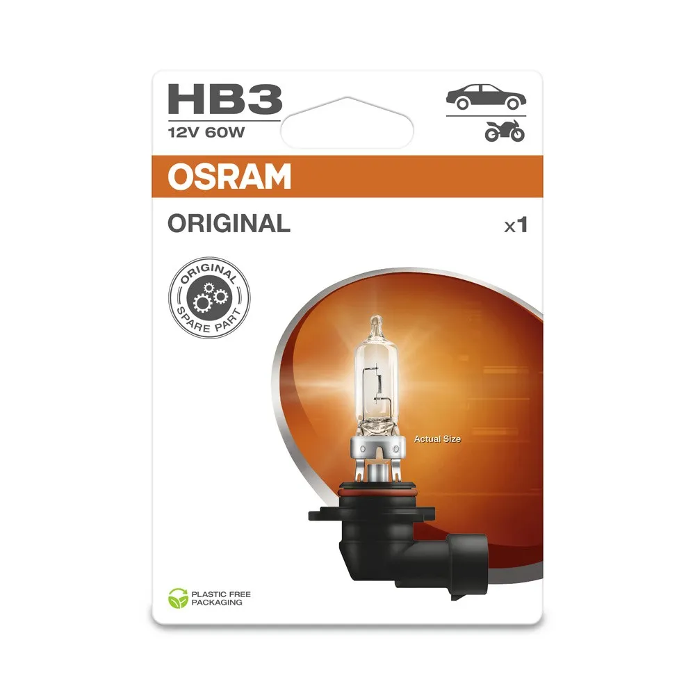 Автомобильная галогенная лампа OSRAM HB3 12V 60W P20d ORIGINAL LINE 9005-1BL