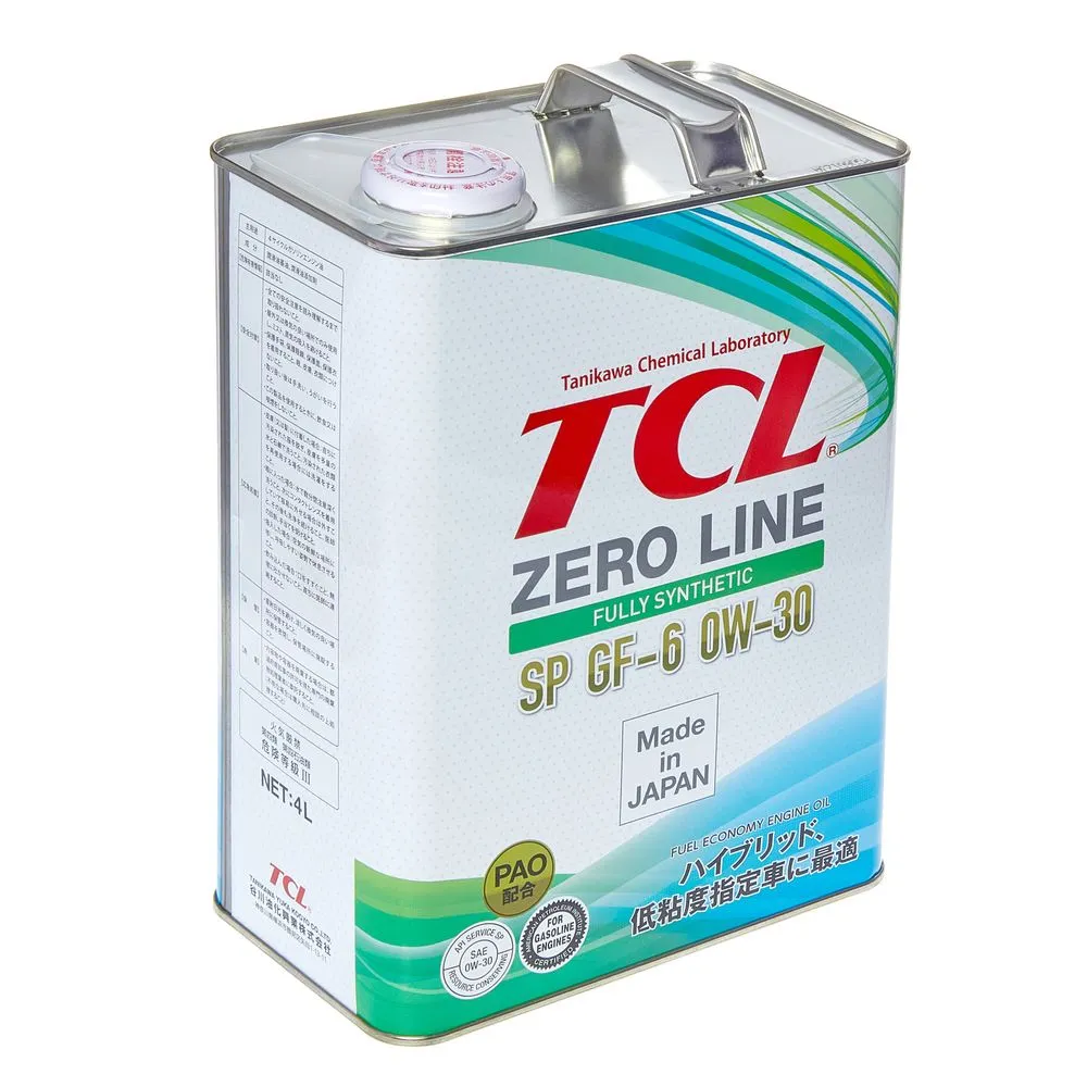 Масло моторное TCL Zero Line Fully Synth, Fuel Economy, SP, GF-6, 0W30, 4л TCL Z0040030SP