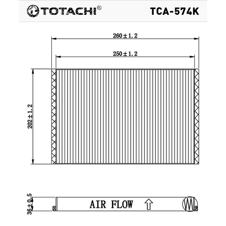 Фильтр салонный угольный Ford C-Max 10- Focus III 11- Kuga II 13- Volvo V40 12- TOTACHI TCA574K