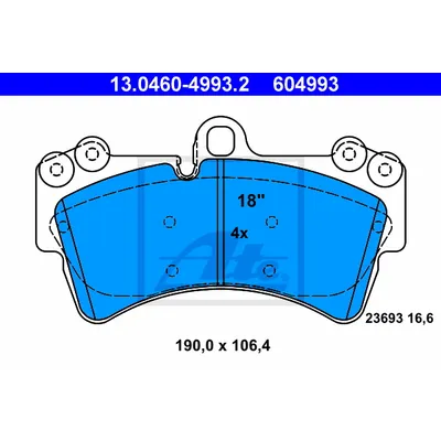 Колодки тормозные передние ATE 13.0460-4993.2