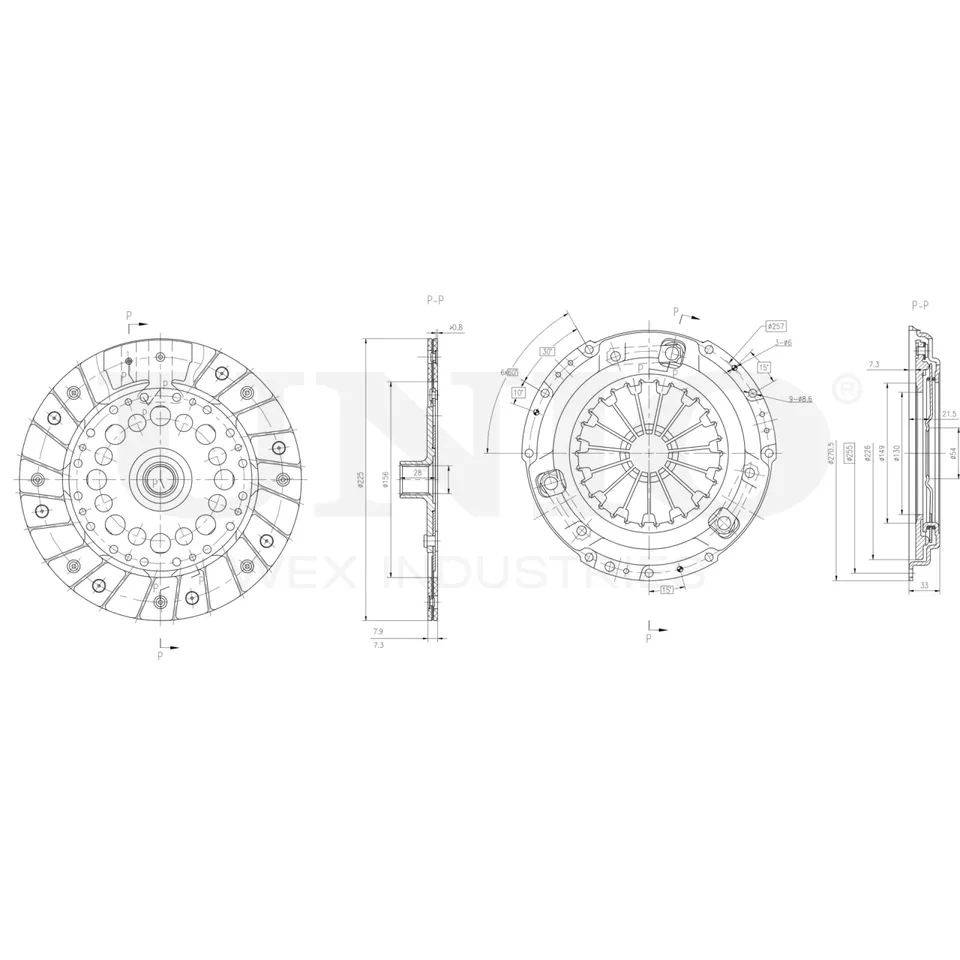 Комплект сцепления без подшипника UNIO CLT-20020