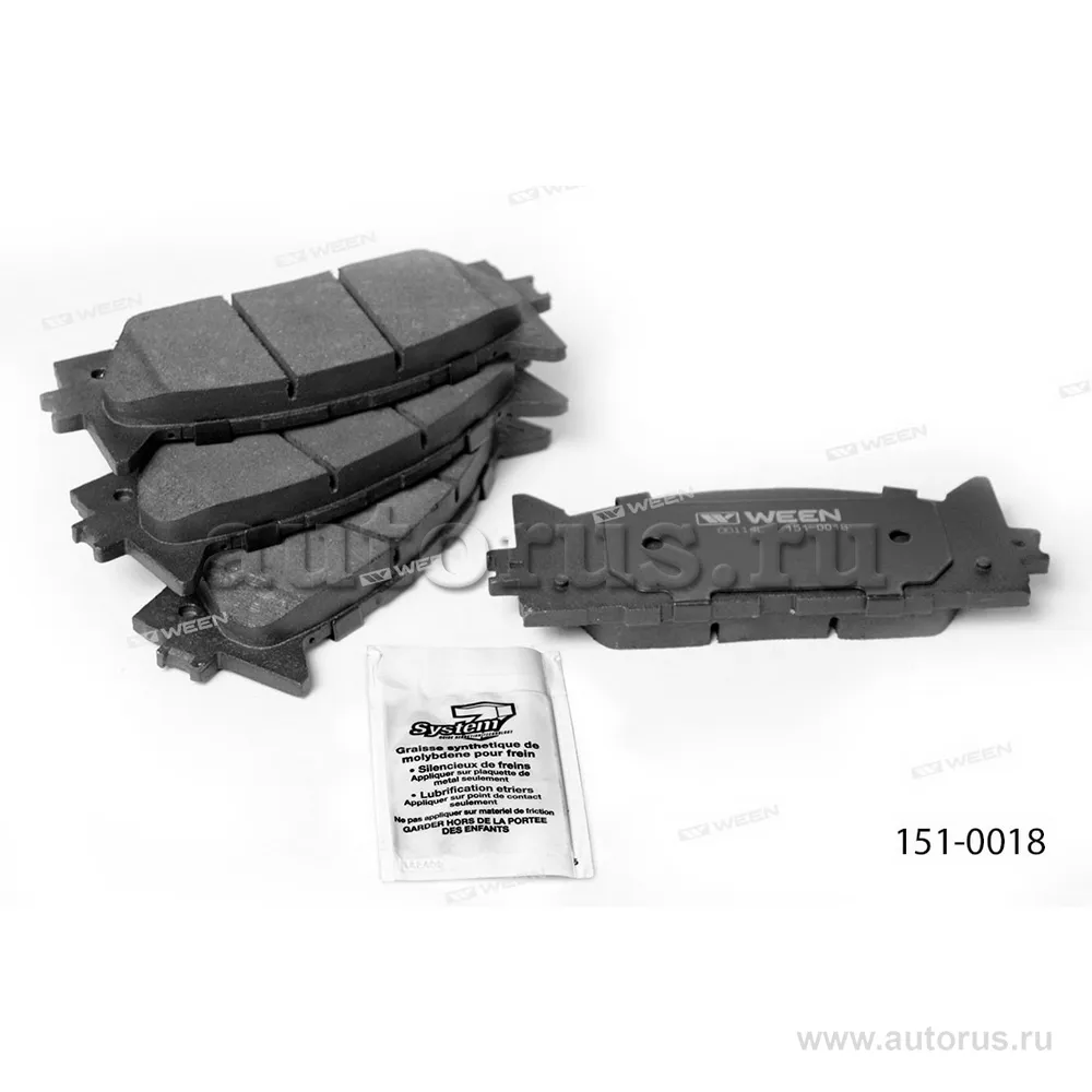 Тормозные колодки дисковые передние TOYOTA Camry(V30,V40,V50), LEXUS ES(V40/V60) WEEN 151-0018