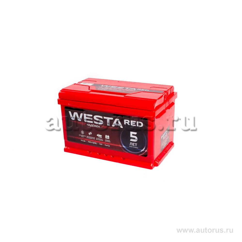 Аккумулятор WESTA RED 74 А/ч Обратная 276x175x175 EN760 А