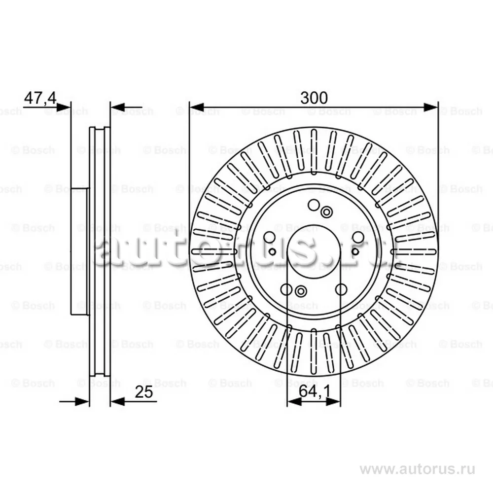 Диск тормозной передний BOSCH 0 986 479 534