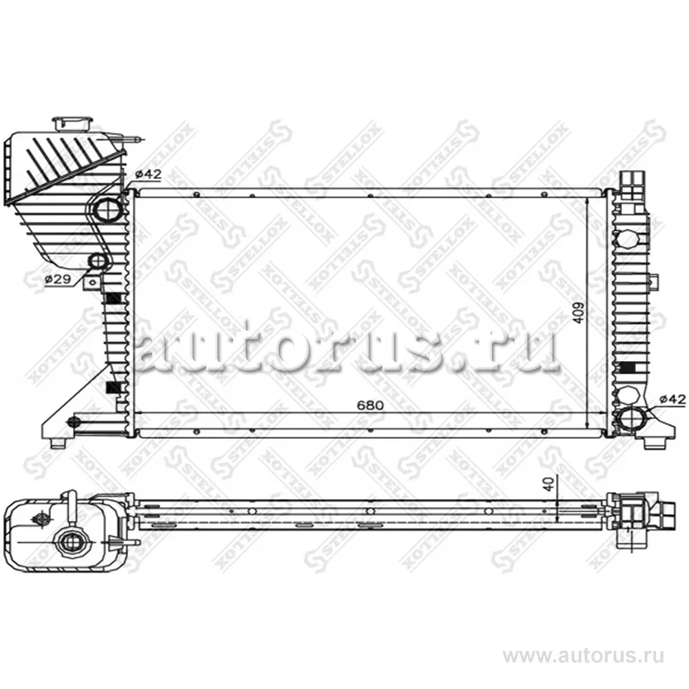 Радиатор системы охлаждения 680x410x42 MB Sprinter 901-904 Cdi 00> STELLOX 81-03338-SX