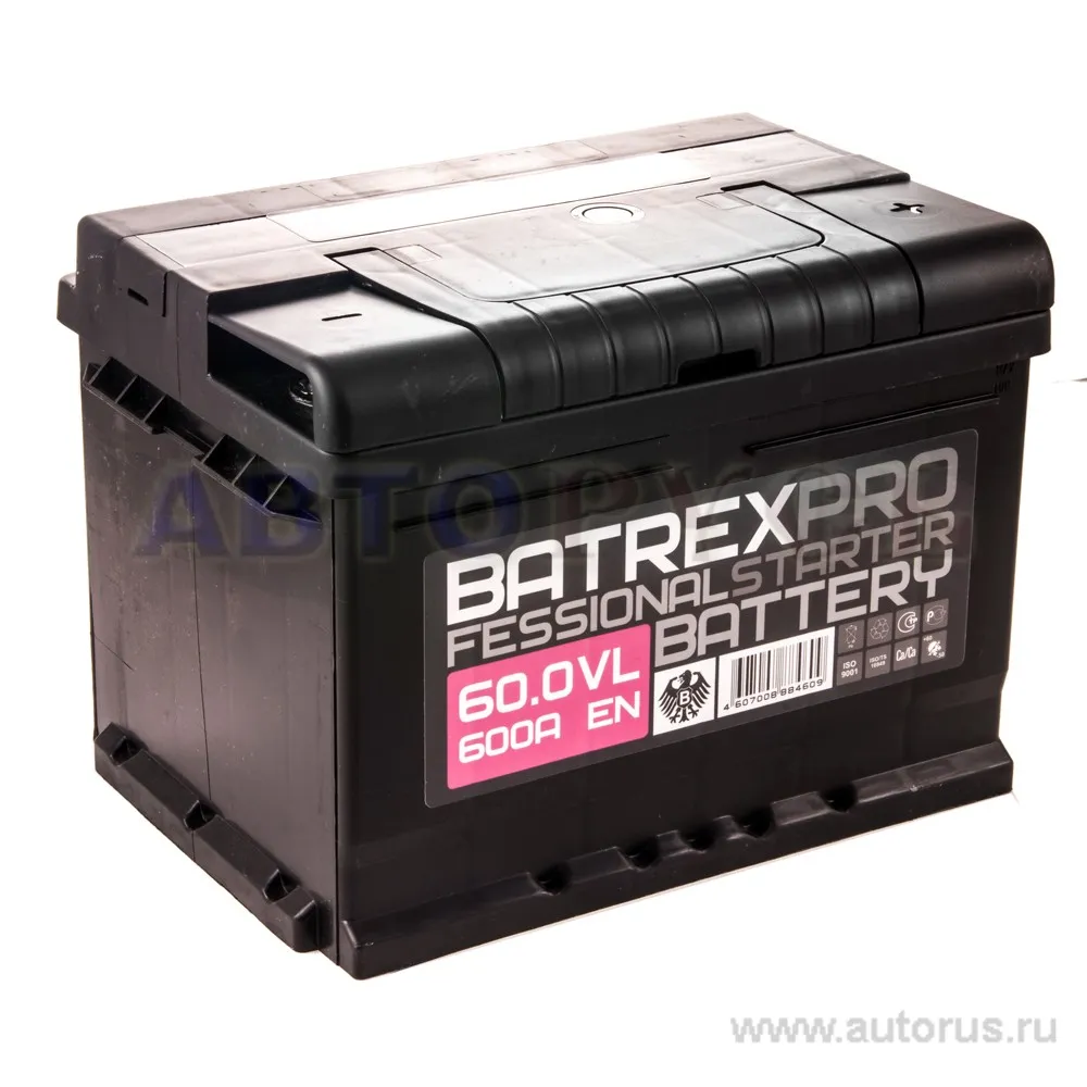 Аккумулятор BATREX STANDART 60 А/ч обратная R+ EN 600A, 242x175x175 6СТ-60.0 EN600 6СТ-60.0 VLN