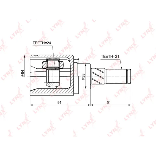 ШРУС внутренний L,R LYNXauto CI-3702