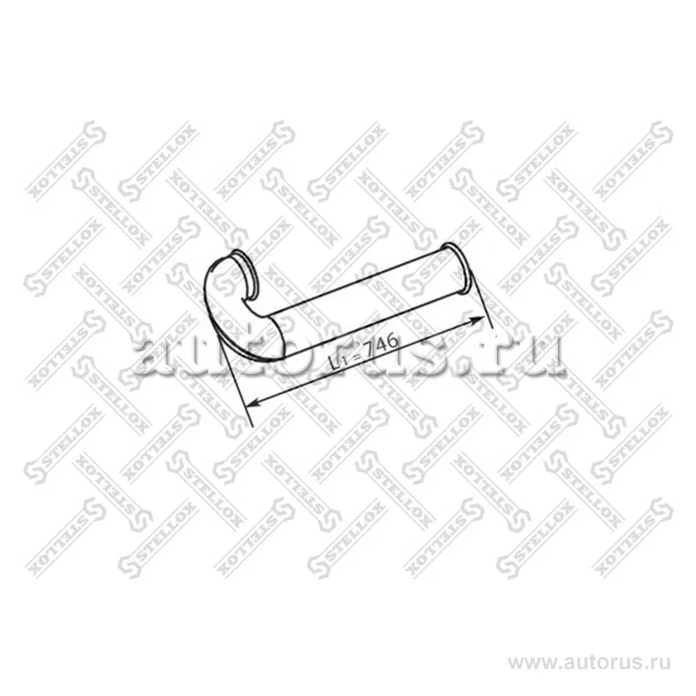 Труба глушителя выxлопная 1-изг DAF CF85/XF95 STELLOX 8203803_SX