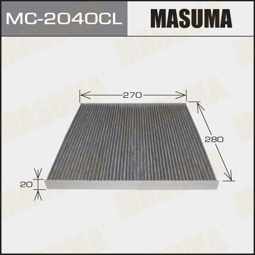 Салонный фильтр AC2510 MASUMA угольный (1/40) MASUMA MC2040CL