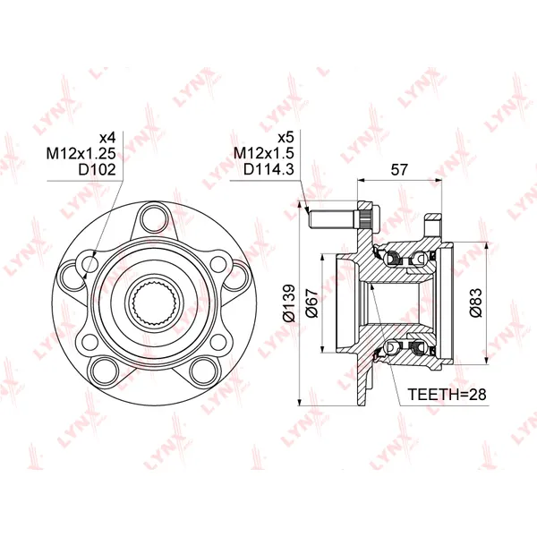 Ступица LYNXauto wh1036