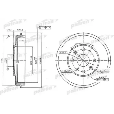 Барабан тормозной задн MAZDA: 323 C IV 89-94, 323 F IV 89-94, 323 S PATRON PDR1573