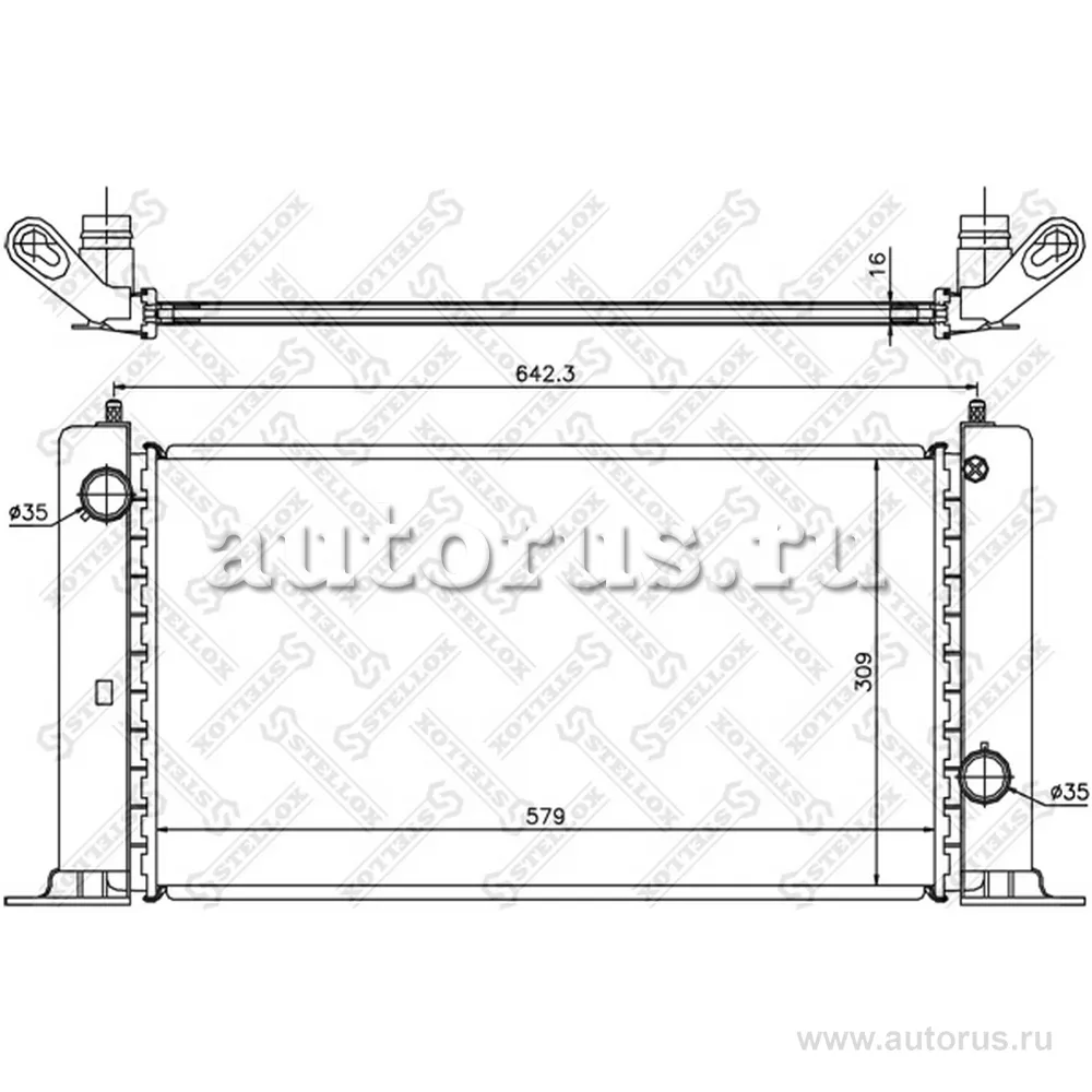 Радиатор системы охлаждения Fiat Stilo 1.2-1.4 16V 01> STELLOX 10-25411-SX