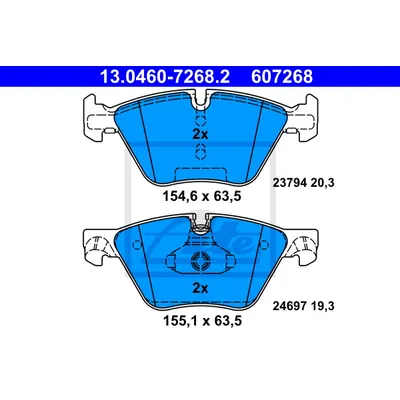 Колодки тормозные передние ATE 13.0460-7268.2