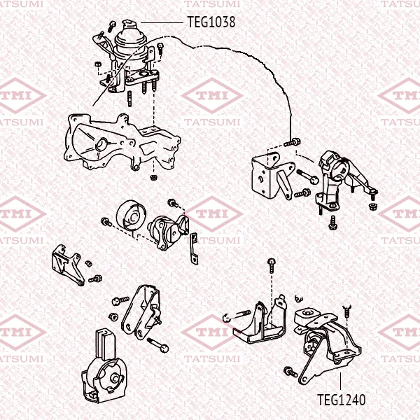 Опора двигателя левая TOYOTA Corolla/Allex/Wish 00-> TATSUMI TEG1240