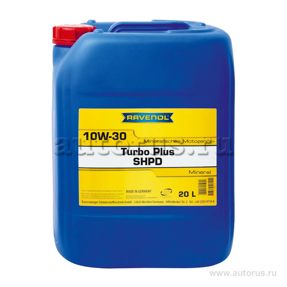 Моторное масло RAVENOL Turbo plus SHPD SAE 10W-30 (20л) new 1123105-020 (4014835637726)