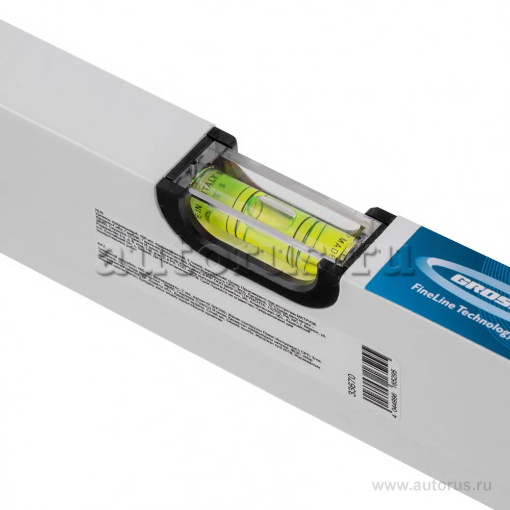 Уровень алюминиевый, 400 мм, фрезерованный, 2 глазка, магнитный Gross 33670 GROSS 33670