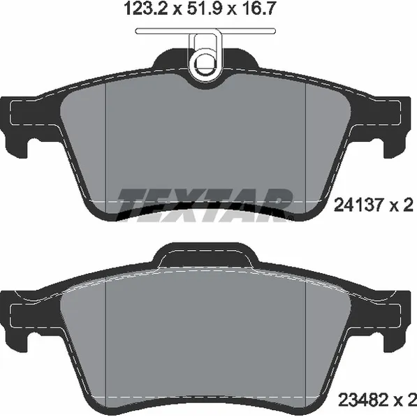 Колодки тормозные задние TEXTAR 2413701