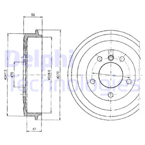 Барабан тормозной BMW E36 316-323 90-00