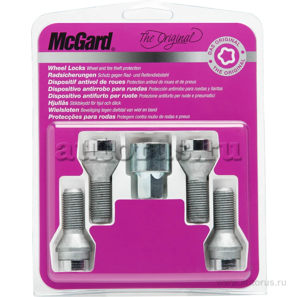 Секретки колесные болт M12x1,5 длинна 25,5 mm, конус, под ключ 17 mm McGard 27179 SU