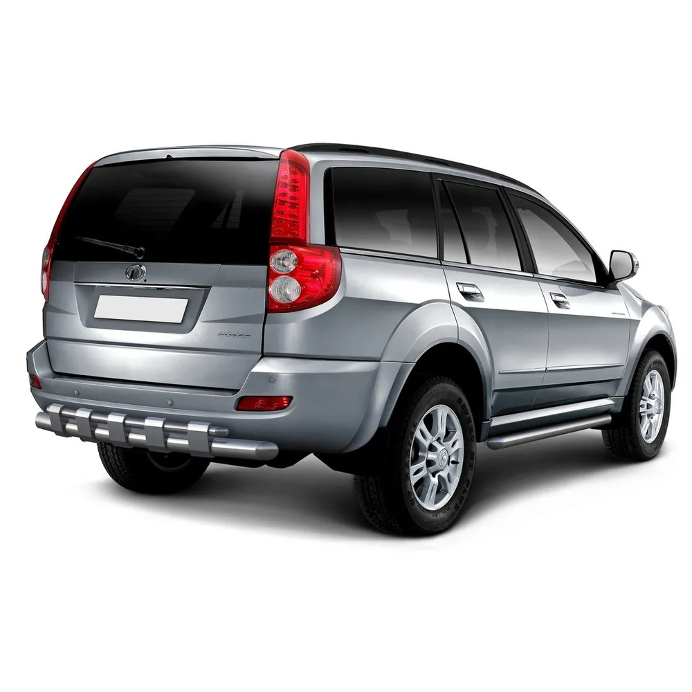 Защита заднего бампера d76+d42 усиленная Rival для Great Wall Hover H5 I 2011-2015, нерж. сталь, R.2008.005