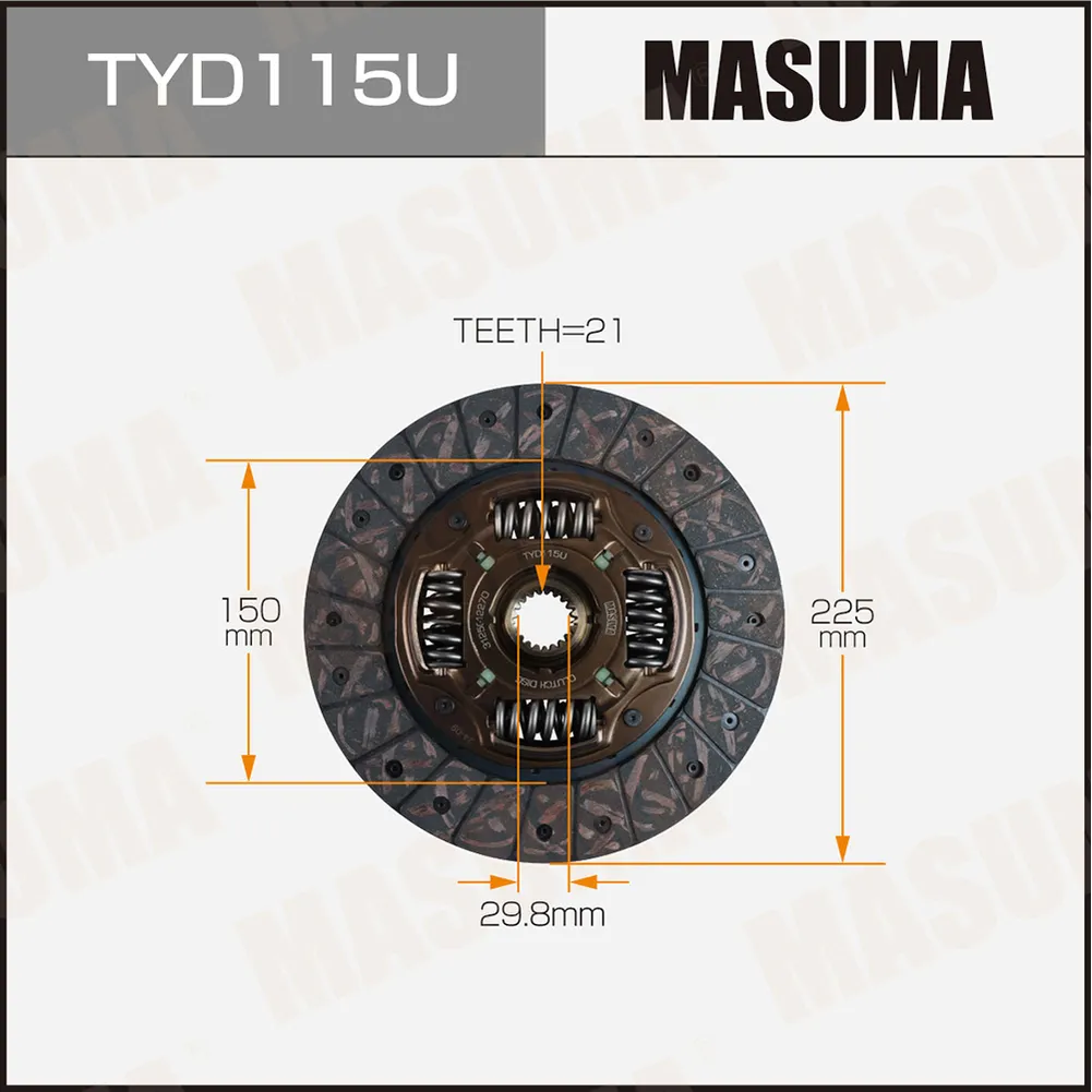 Диск сцепления TOYOTA CALDINA MASUMA TYD115U