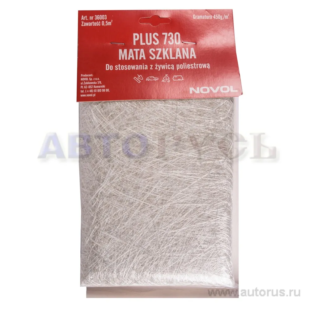 Стекломат 450 гр/кв.м 0,5 кв.м. PLUS 730 Novol 36003