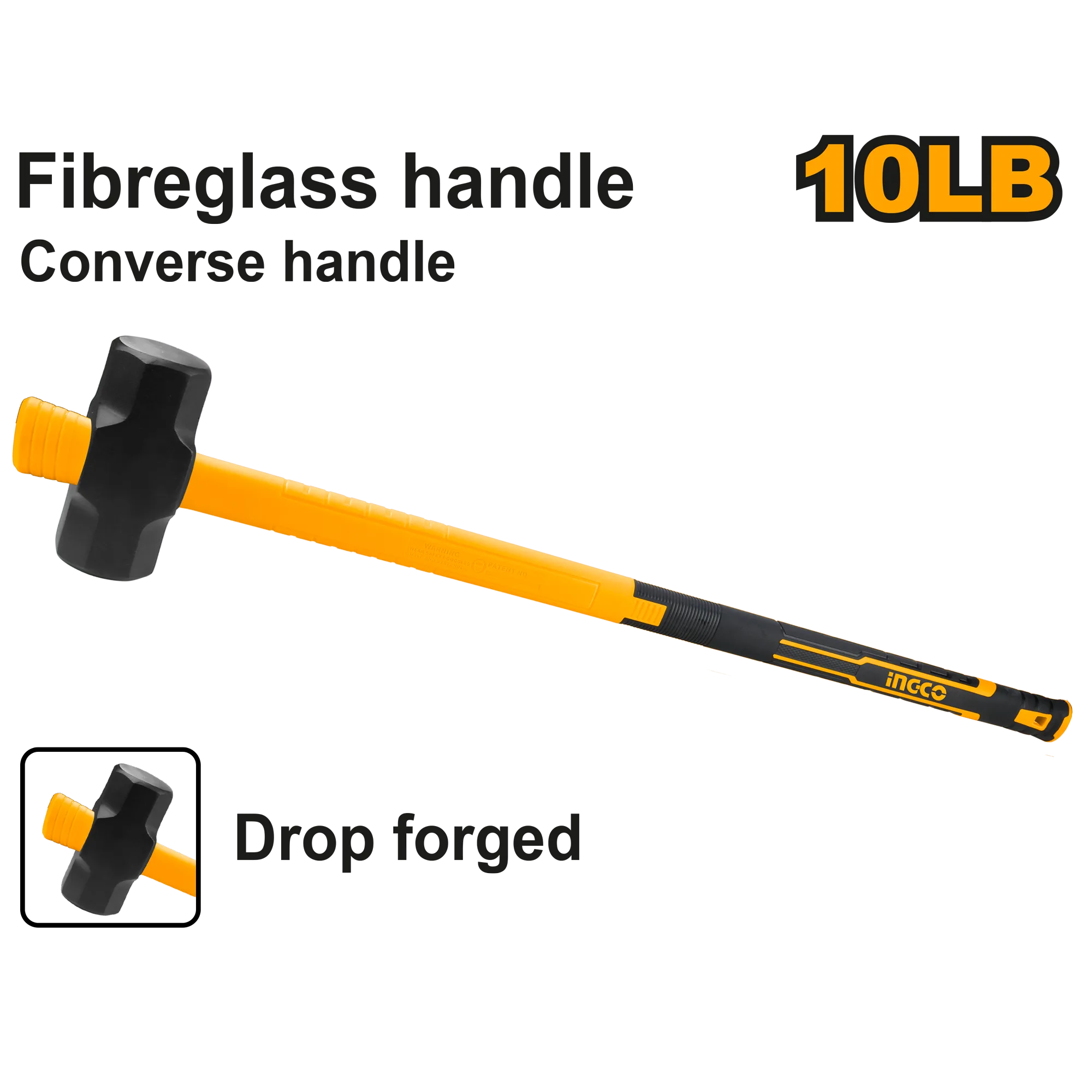 Кувалда с фибергласовой ручкой 4,5 кг INGCO HSM01108D