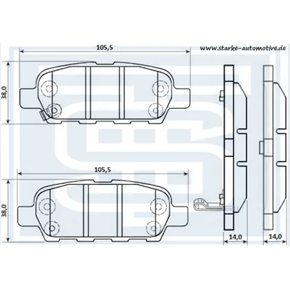 Колодки тормозные NISSAN QASHQAI задние STARKE 179838