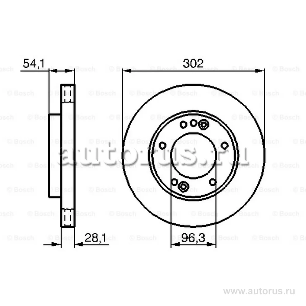 Диск тормозной KIA SORENTO (JC) 2.4-3.5 02- передний вент. BOSCH 0 986 479 230