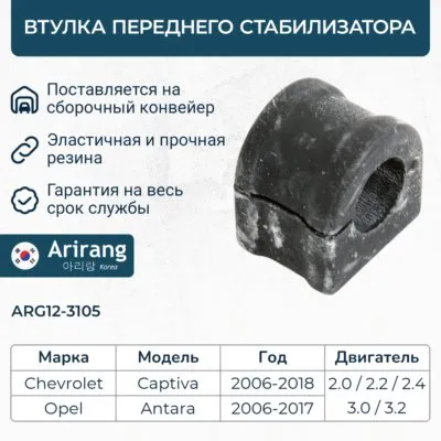 Втулка стабилизатора переднего ARIRANG ARG123105