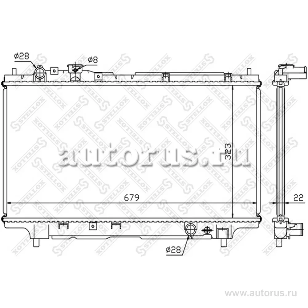 Радиатор системы охлаждения Mazda 323 1.3-1.8 96-98 STELLOX 10-25217-SX