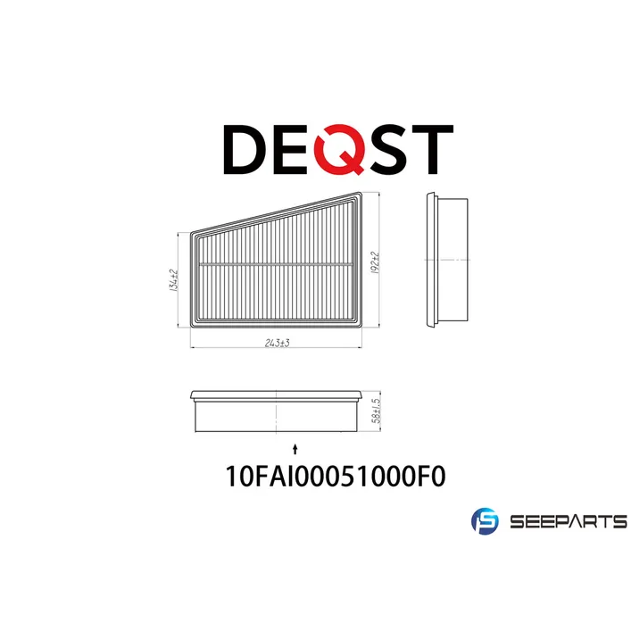 Фильтр возд, RENAULT SCENIC II, GRANG SCENIC, MEGANE II, KANGOO DEQST 10FAI00051000