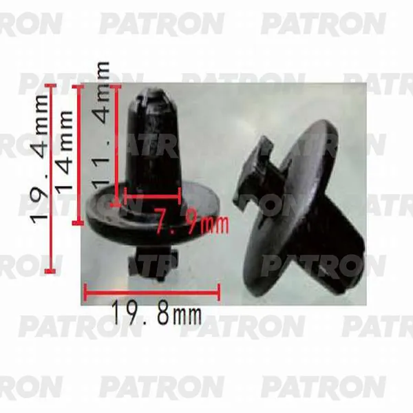 Клипса пластмассовая Citroen, Peugeot, Renault применяемость: брызговик PATRON p370332