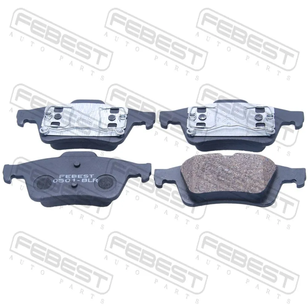 Колодки тормозные задние (с прижимной скобой) NISSAN PRIMERA P12E 2002.01-2007.05 [EL] FEBEST 0501-BLR