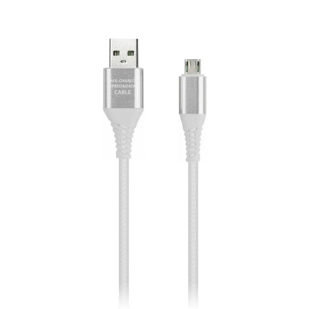 Дата-кабель MICRO кабель в резин. оплетке GEAR, 1м. мет.након.,