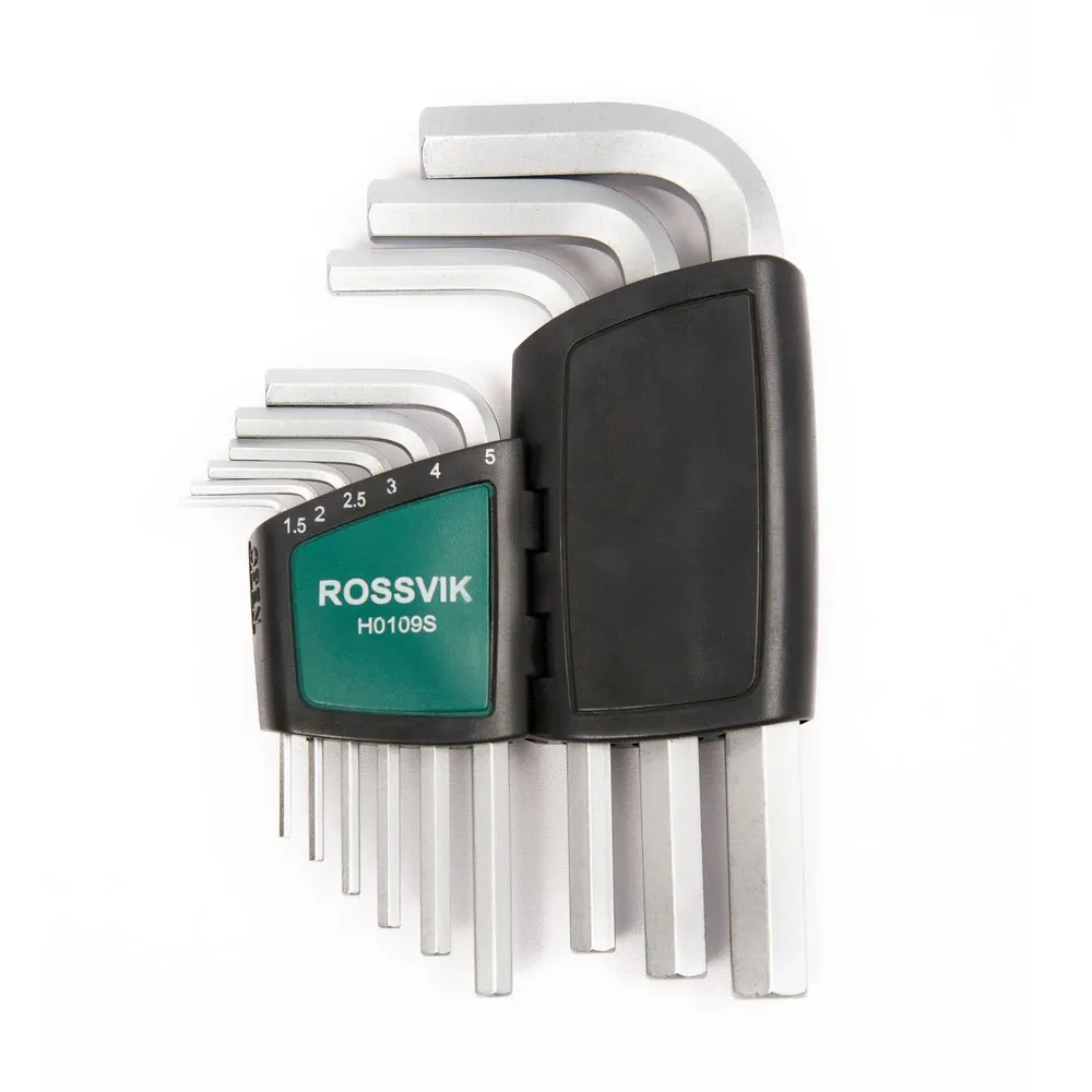 Набор ключей шестигранных (3,4,5,6,7,8,9,10,12 мм) 9 шт Rossvik H0109S