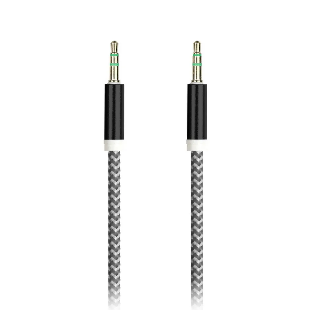 Кабель AUX 3.5-3.5 мм (M-M ), 1 м, черный, нейлоновая оплетка, SMARTBUY A-35-35 BLACK