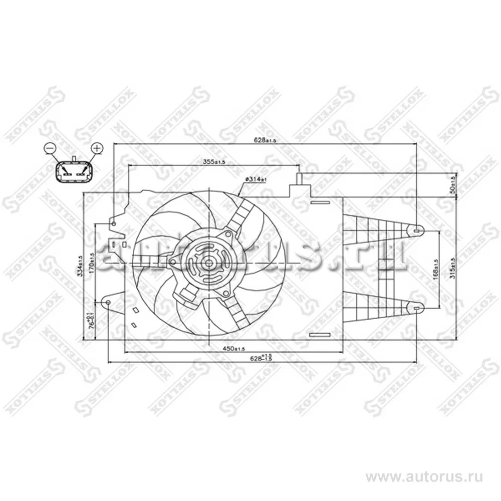 Вентилятор охлаждения Fiat Punto II (1.4) STELLOX 2999354_SX