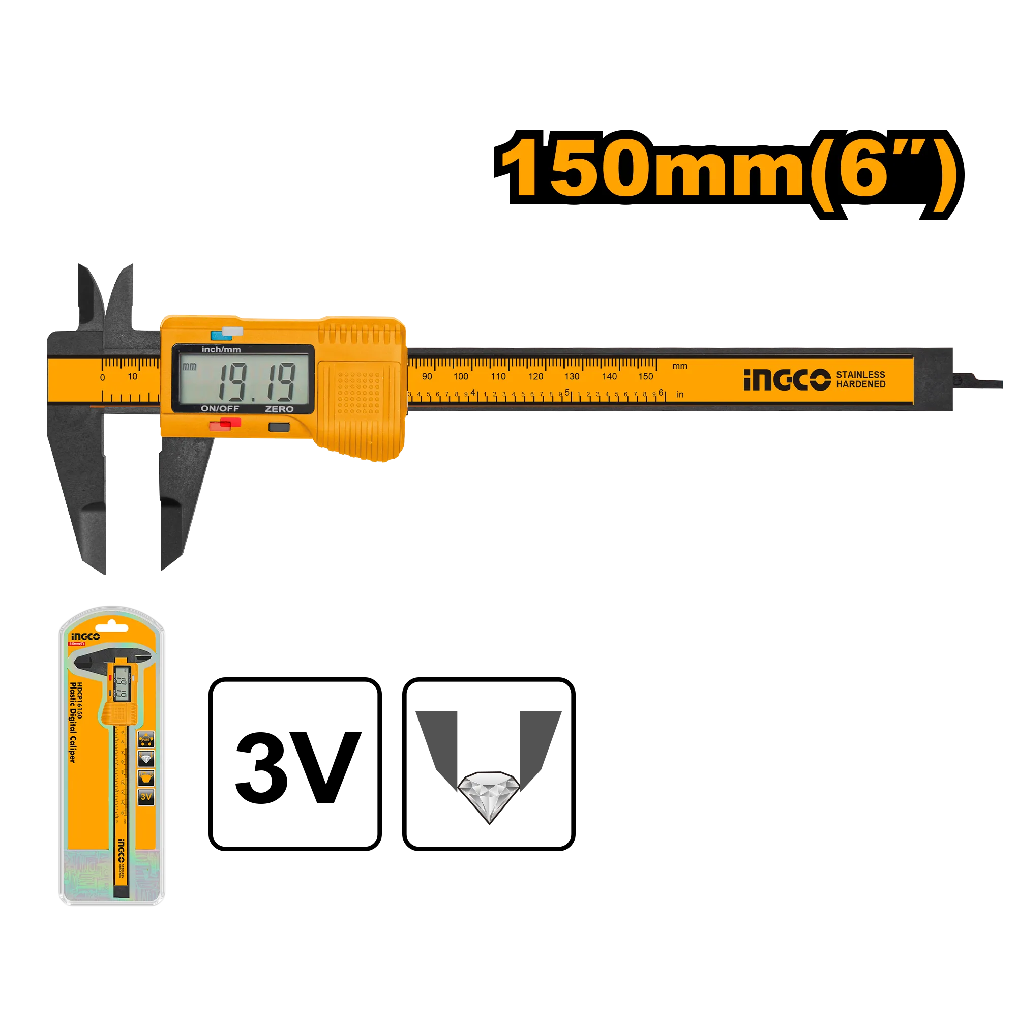 Штангенциркуль цифровой 0-150 мм INGCO HDCP16150