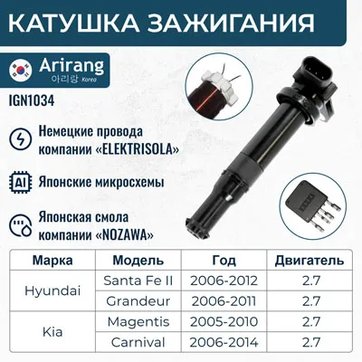Катушка зажигания ARIRANG IGN1034