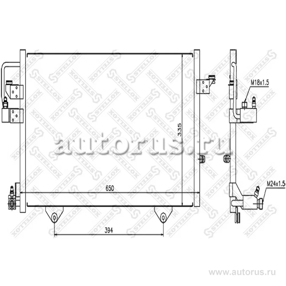 Радиатор конд. Audi 80 1.6-2.8 92> STELLOX 10-45205-SX